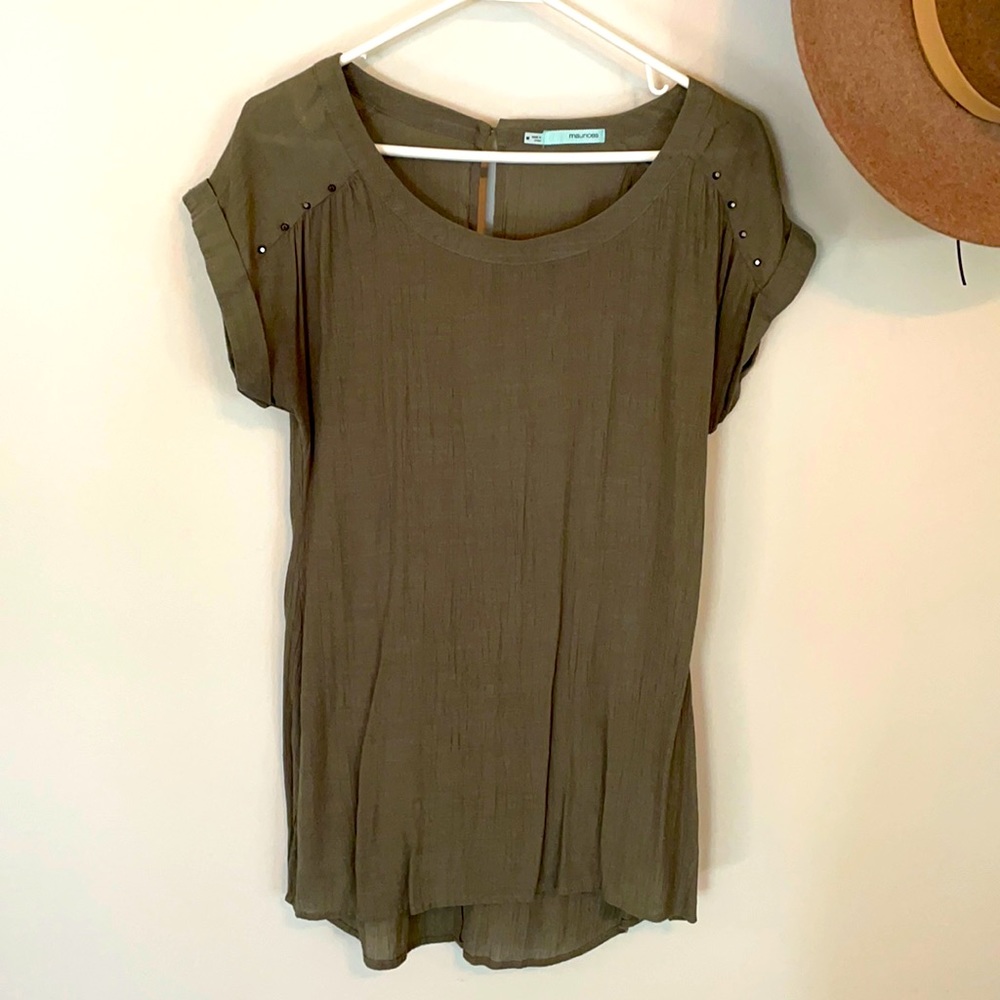 Olive green tunic - Maurices